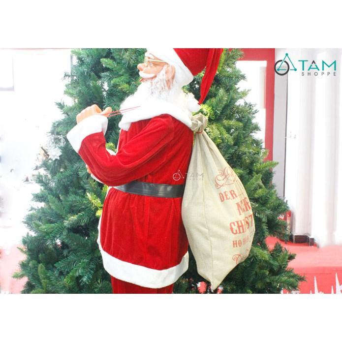 Túi đựng quà ông già Noel vải bố in chữ Bigsize