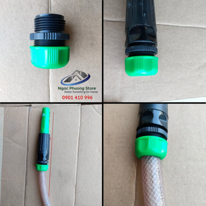 Cút nối nhanh ren ngoài 27mm AQUAMATE W3380 nối ống mềm 14mm-16mm với thiết bị tưới ren trong 27mm