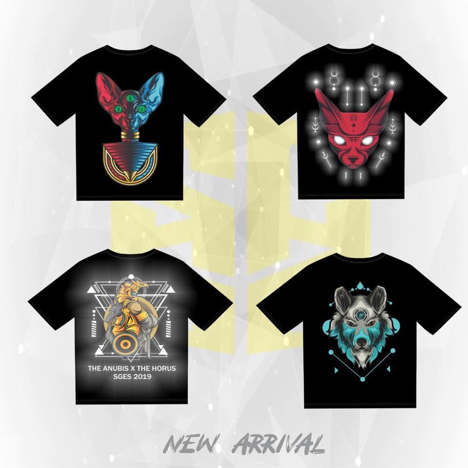 Áo Thun Cotton Nam Nữ Cao Cấp Hình Anubis Phản Quang Unisex