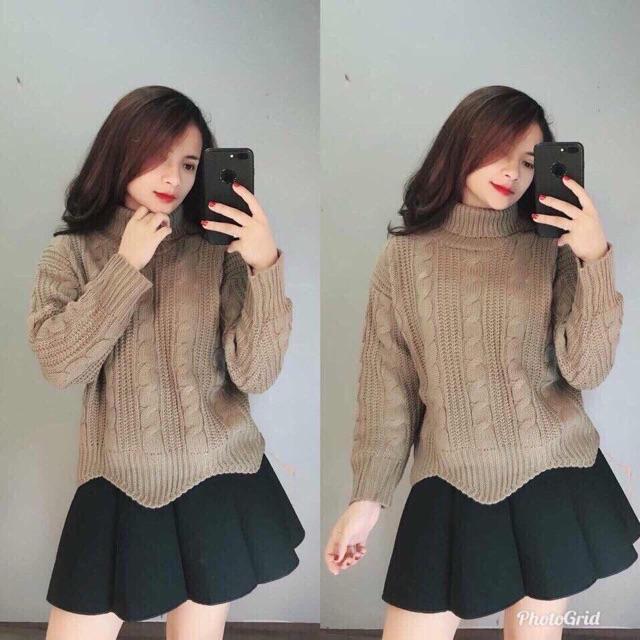 Áo len vặn thừng lượn sóng