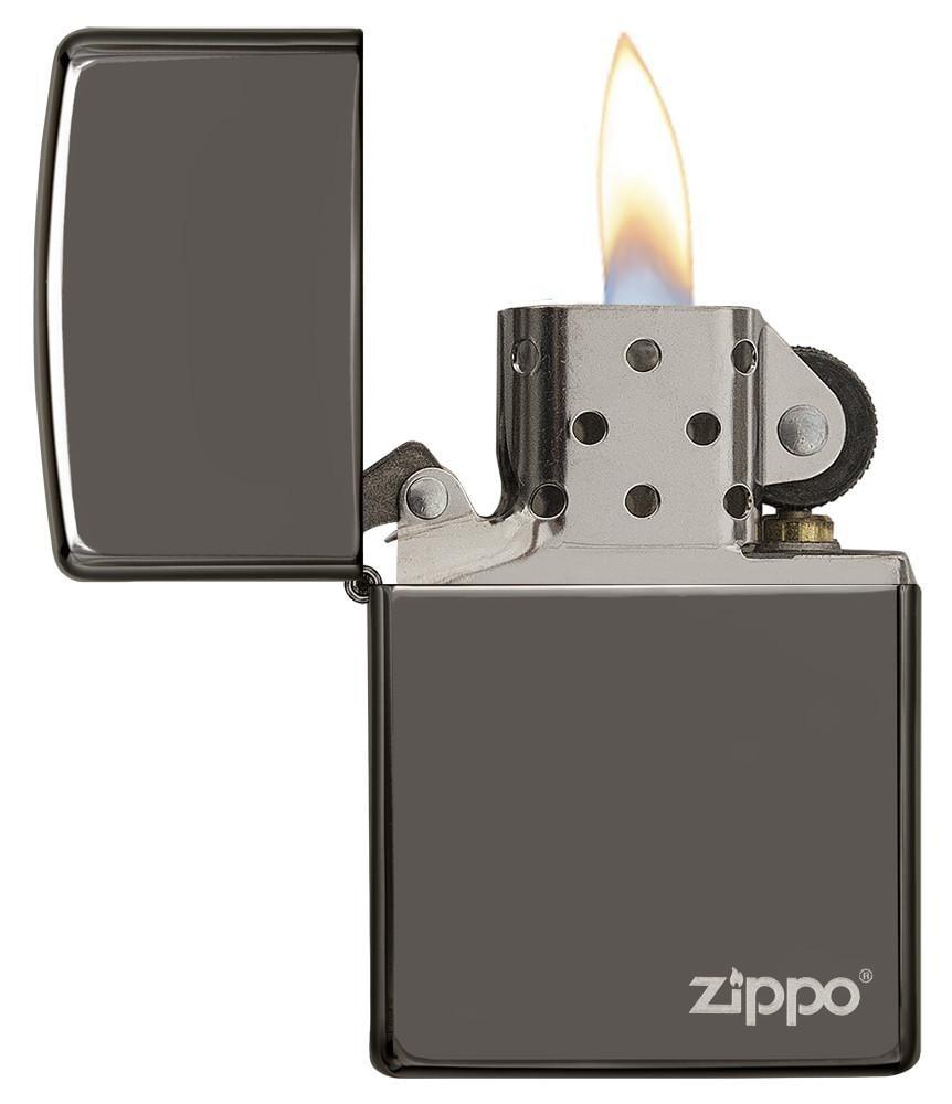 Bật Lửa Zippo Black Ice (Dark Chrome) With Zippo Logo 150ZL