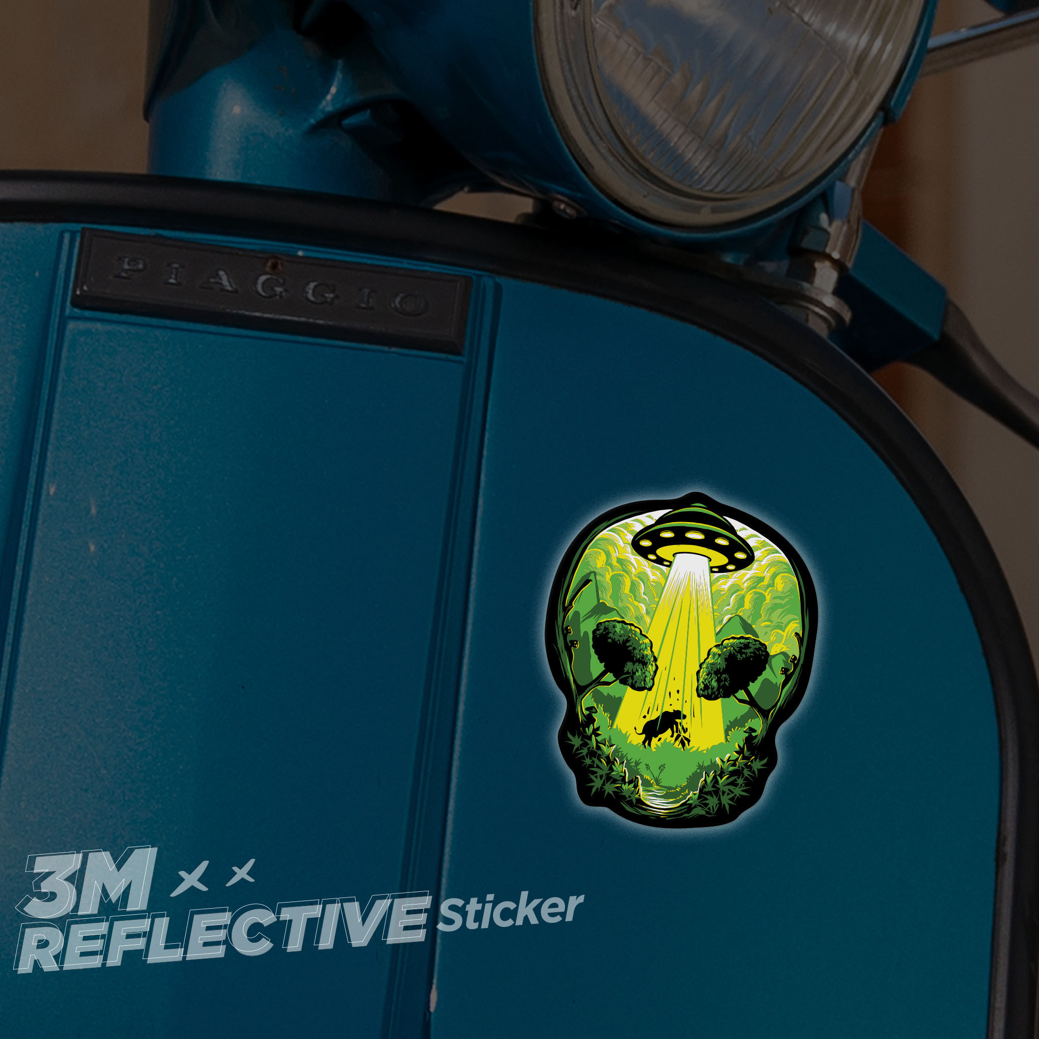 ALIEN INVASION 3M - Reflective Sticker Die-cut Hình dán phản quang thương hiệu STICKER FACTORY