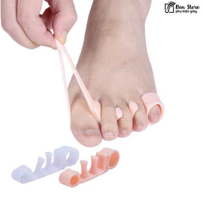 1 cặp Gel Silicone Dụng Cụ Tách 5 Ngón Chân Bunion Điều Chỉnh Chứng Vẹo Ngón Chân #Sil73