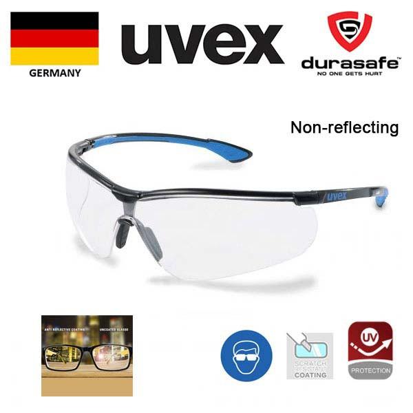 Kính UVEX 9193838 Sportstyle AR Black/Blue (lớp phủ chống phản chiếu) tặng hộp chống sốc kèm khăn lau