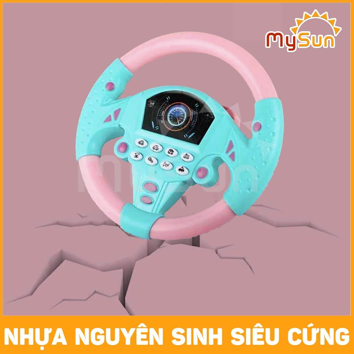 Vô lăng đồ chơi cho bé gắn xe ô tô có nhạc trẻ em MySun