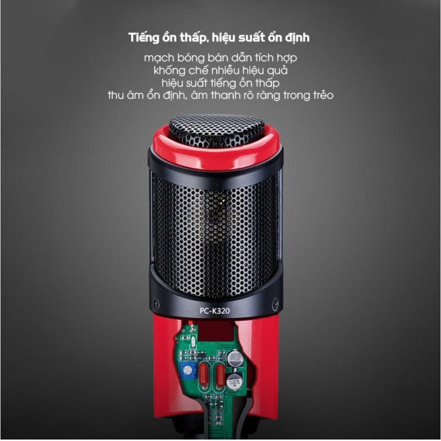 Micro K320, Tặng Dây Mic Canon Mic Hát Live Stream Hát Karaoke, Thu Âm Chuyên NghiệpTakstar PC K320 Bảo Hành 6 Tháng