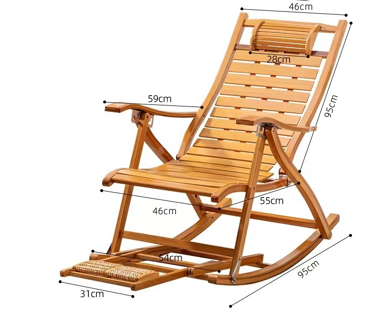(Hot- hàng y hình) Ghế Thư Giãn bập bênh gỗ tre bền đẹp, ghế lười chất liệu tre tự nhiên, ghế cho người già