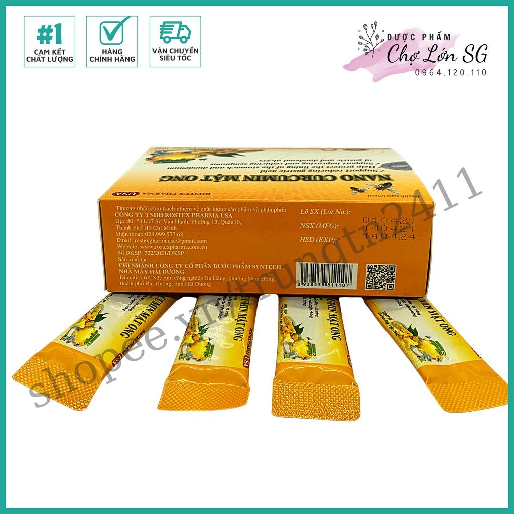 Dung dịch nghệ NANO CURCUMIN MẬT ONG giảm acid, cải thiện các triệu chứng về dạ dày – Hộp 15 gói