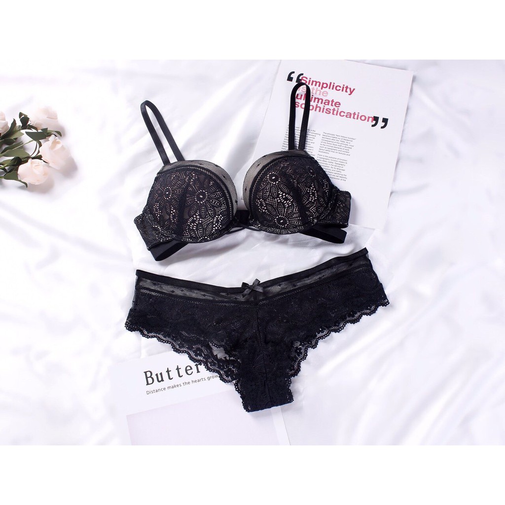 Bộ đồ lót vicky ren dây lưng chéo sexy cao cấp