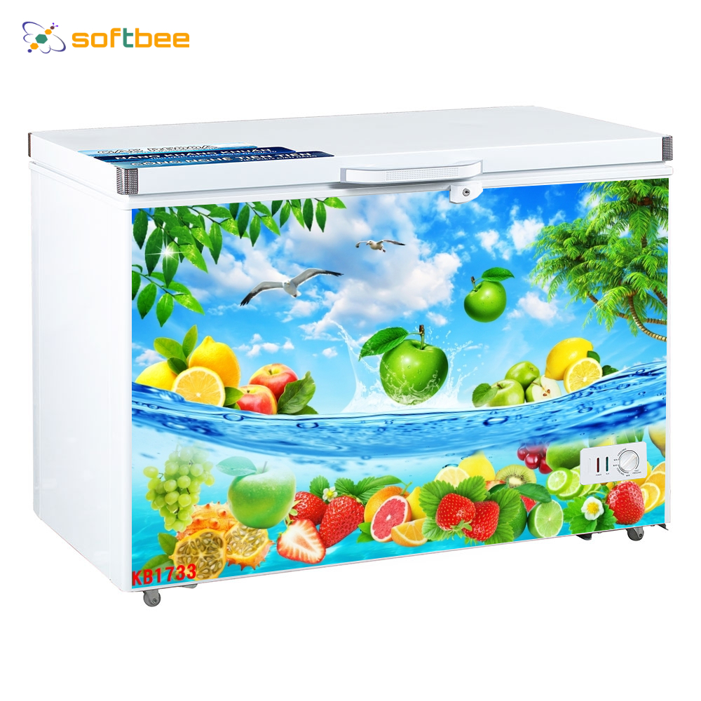 Miếng dán tủ lạnh ngang, in hình hoa quả biển, kích thước 0.9m x 1.5m / miếng