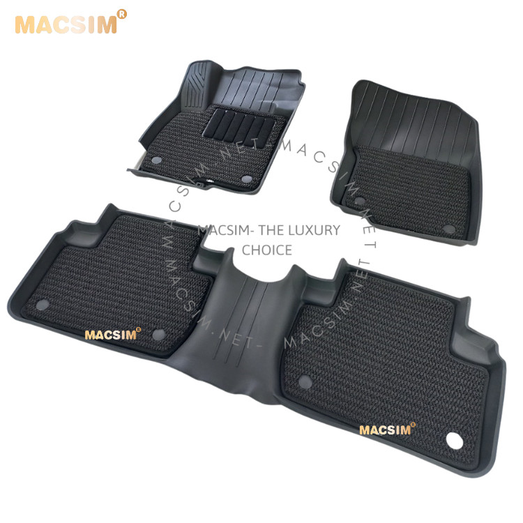 Thảm lót sàn ô tô 2 lớp cao cấp dành cho xe Mitsubishi Outlander 2013-2022 nhãn hiệu Macsim 3w chất liệu TPE