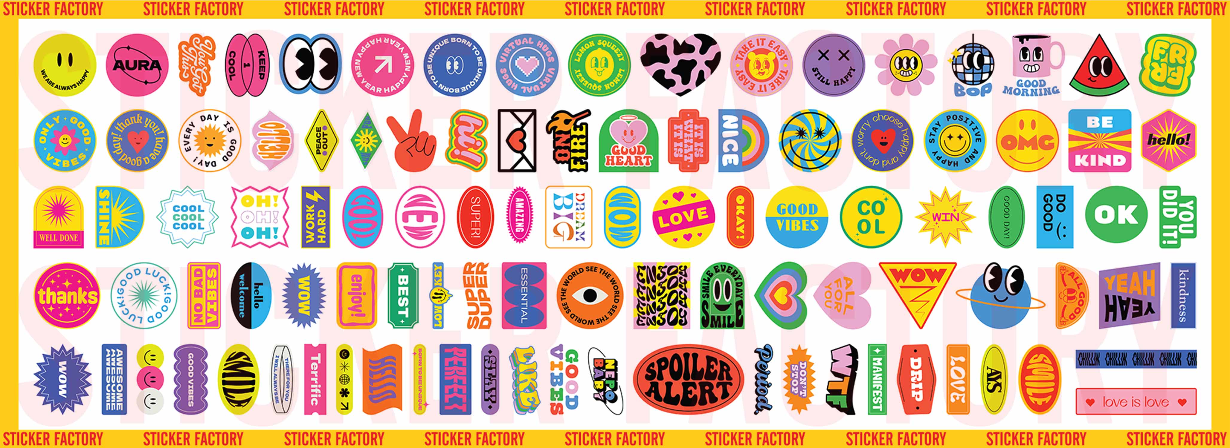 Hình ảnh Cool Trendy - Set 100 sticker decal hình dán nón bảo hiểm, laptop, xe máy, ô tô - STICKER FACTORY