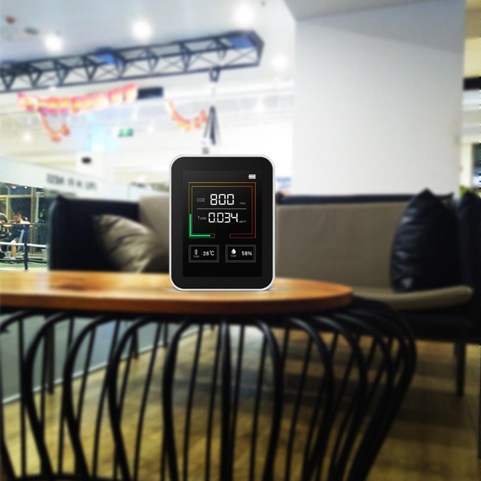 CO2 Concentration Detector Indoor Pollutant TVOC Air Quality Analysis Temperature and Humidity Detection Portable
