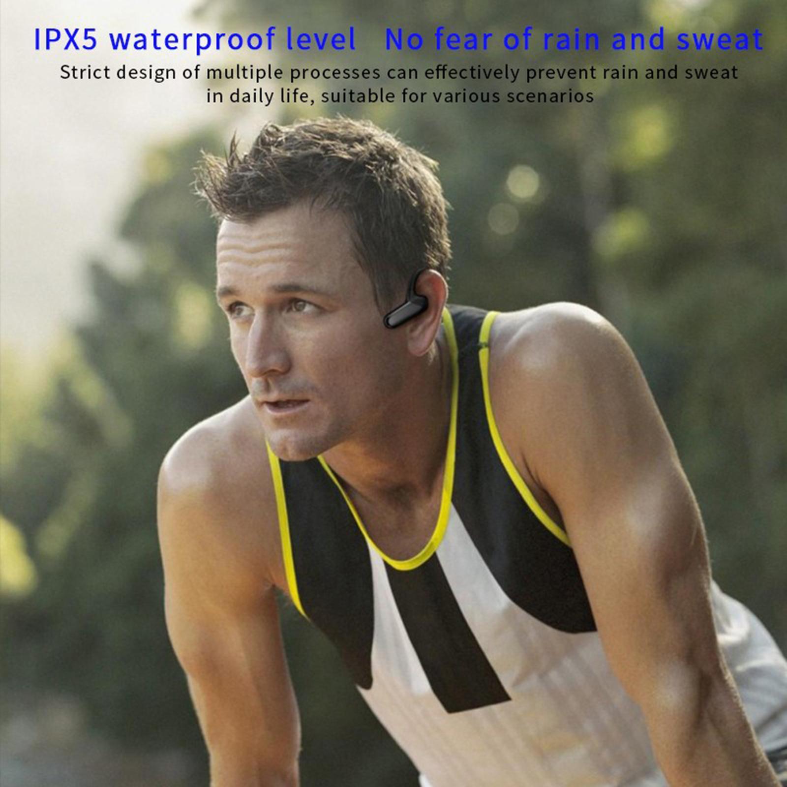 Handsfree Bluetooth Headset Open Ear Stereo Sports Wireless Earphones Black