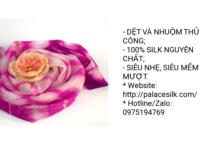 Khăn Lụa Tơ Tằm Palacesilk màu hồng #mềm mượt#nhẹ#thoáng, 100% silk, kích thước 90*90cm