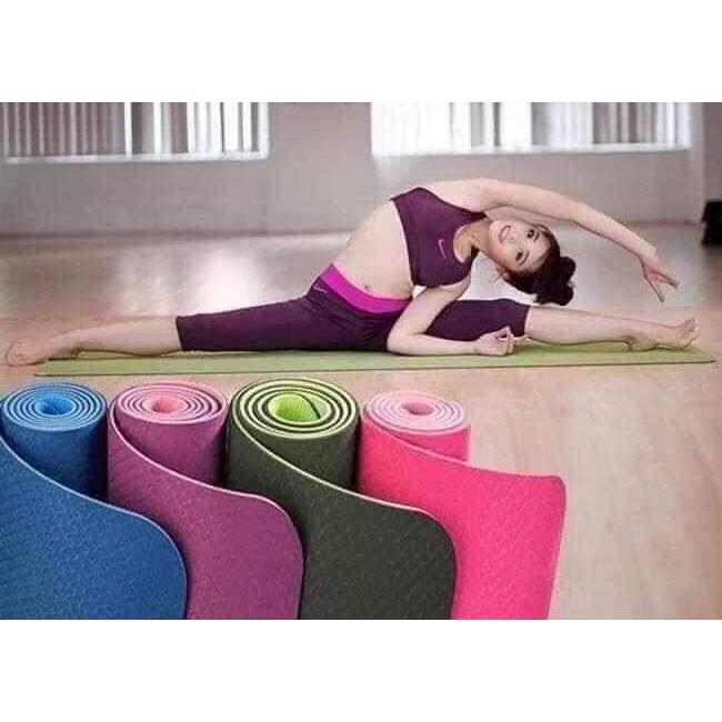 Thảm tập YOGA 2 Lớp Chống Trượt, Thảm Tập GYM tại nhà, Chất liệu TPE - Cao Su Non