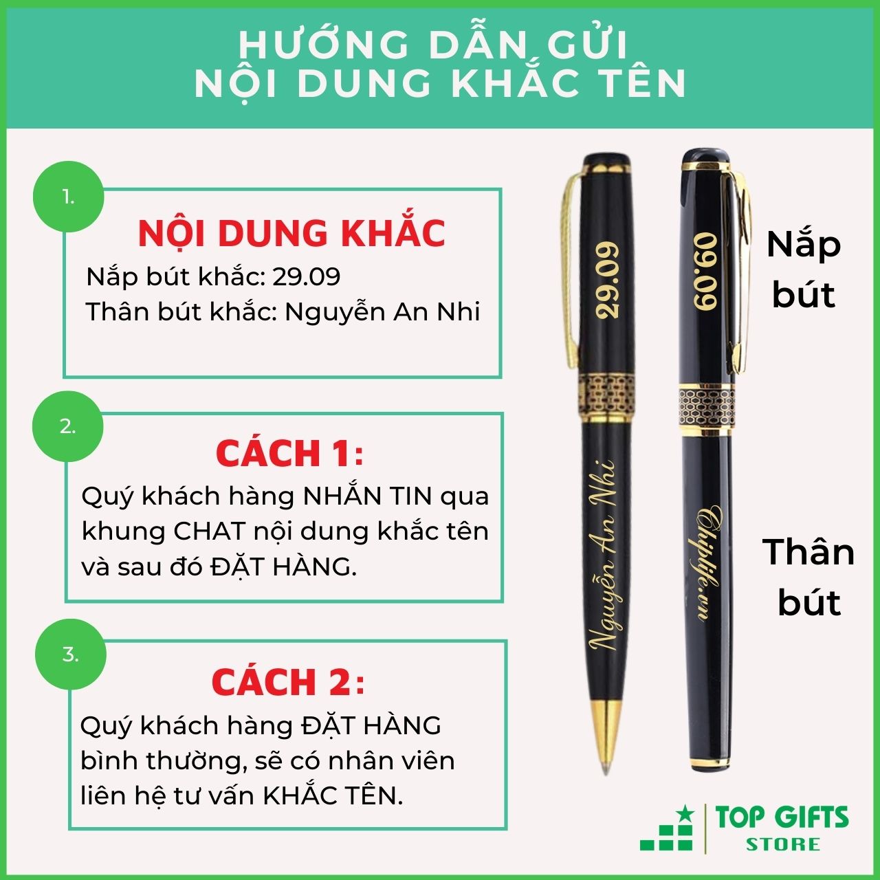 Bút ký tên kim loại nắp rồng chữ thập RP02 cao cấp khắc tên theo yêu cầu| Bút ký khắc tên + Ruột bút