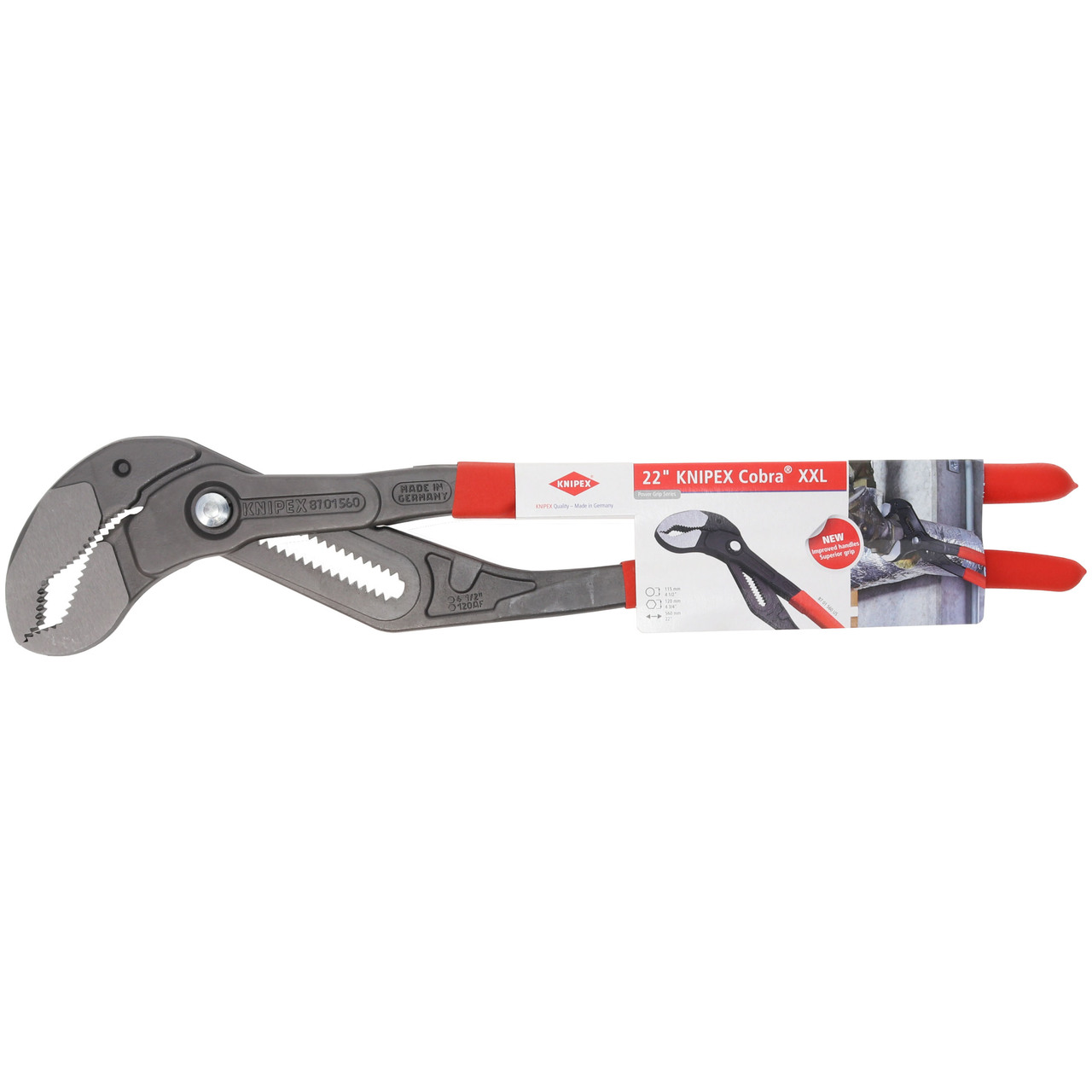 Kìm Nước Mỏ Quạ Knipex Cobra XXL 87 01 560 Mở đến Ø115mm Chiều dài 560mm - Sản Xuất Tại Đức