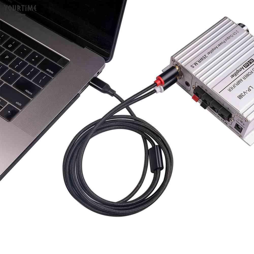 Dây Cáp Âm Thanh Chuyển Đổi Từ Đầu Type-C Sang 2 Cổng RCA Chuyên Dụng Cho Loa