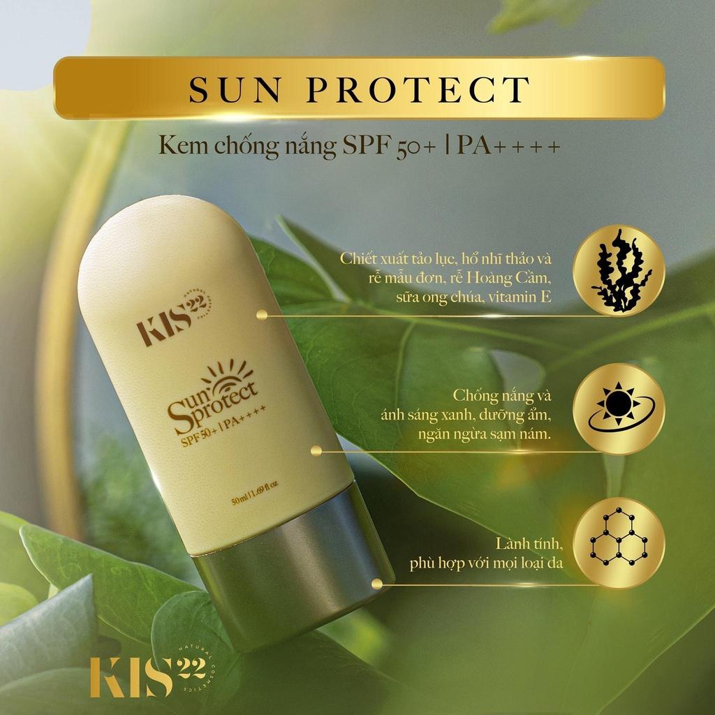 Kem Chống Nắng KIS 22 Sun Protect - Chống tia UV SPF 50+ PA ++++ Hàng Chính Hãng KIS22