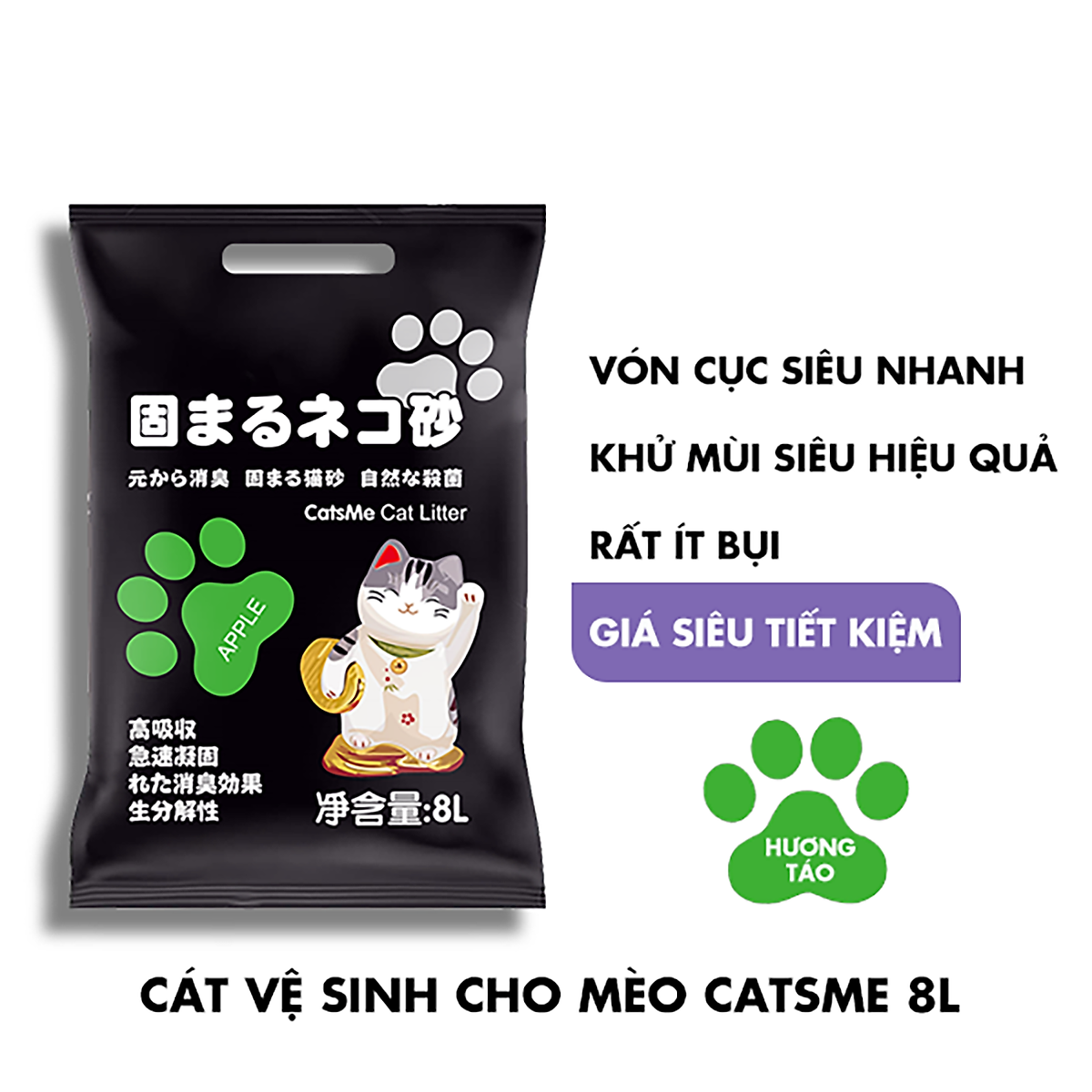 Cát Đất Sét Vệ Sinh Cho Mèo Catsme 8L Nhiều Mùi