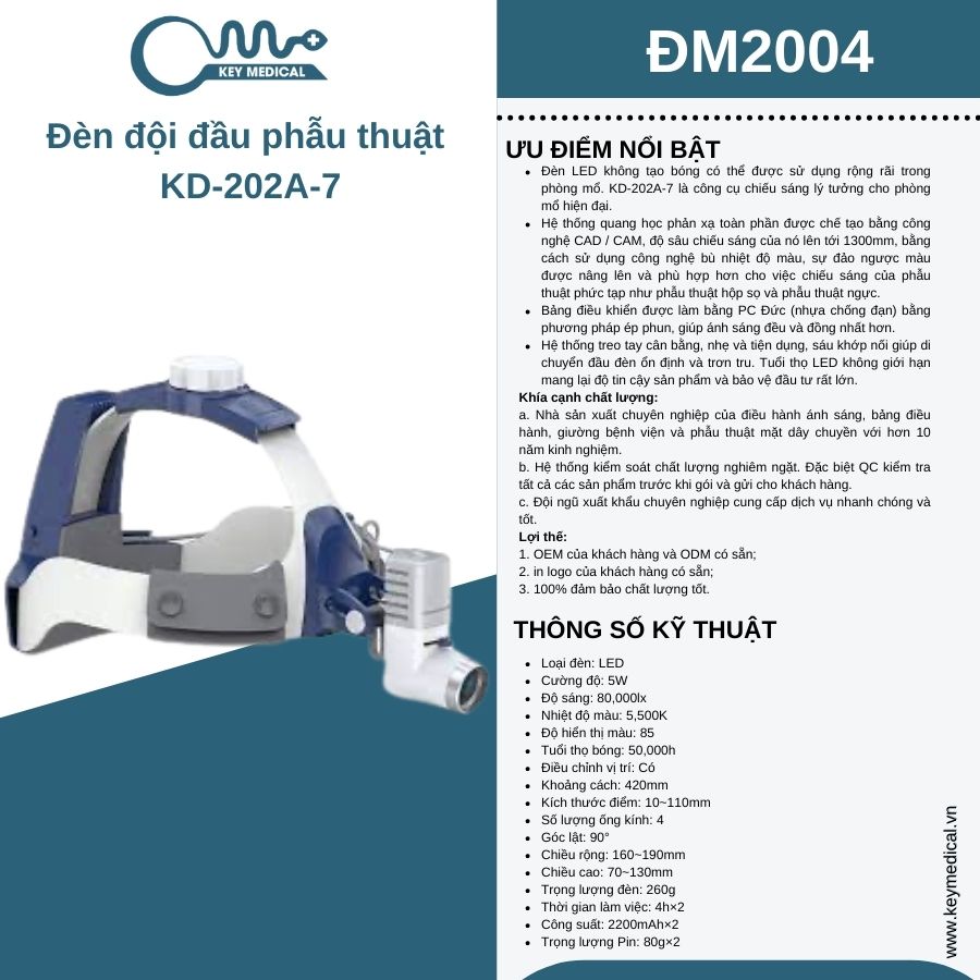 Đèn đội đầu phẫu thuật KD-202A-7