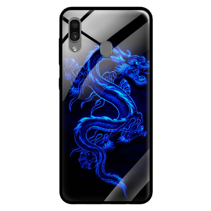Ốp Lưng Kính Cường Lực cho điện thoại Samsung Galaxy A20 - 0270 DRADON02 - Hàng Chính Hãng