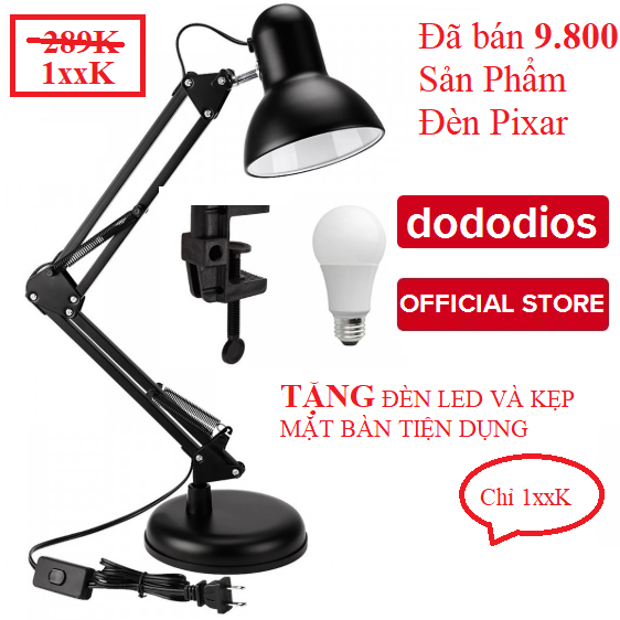 Đèn Pixar, Đèn Bàn Học Chống Cận Thị, Đèn Đọc Sách LED, Đèn Làm Việc Bảo Vệ Mắt, đèn học để bàn, đèn học cho học sinh sinh viên, đèn trang trí decor - Hàng Chính Hãng dododios