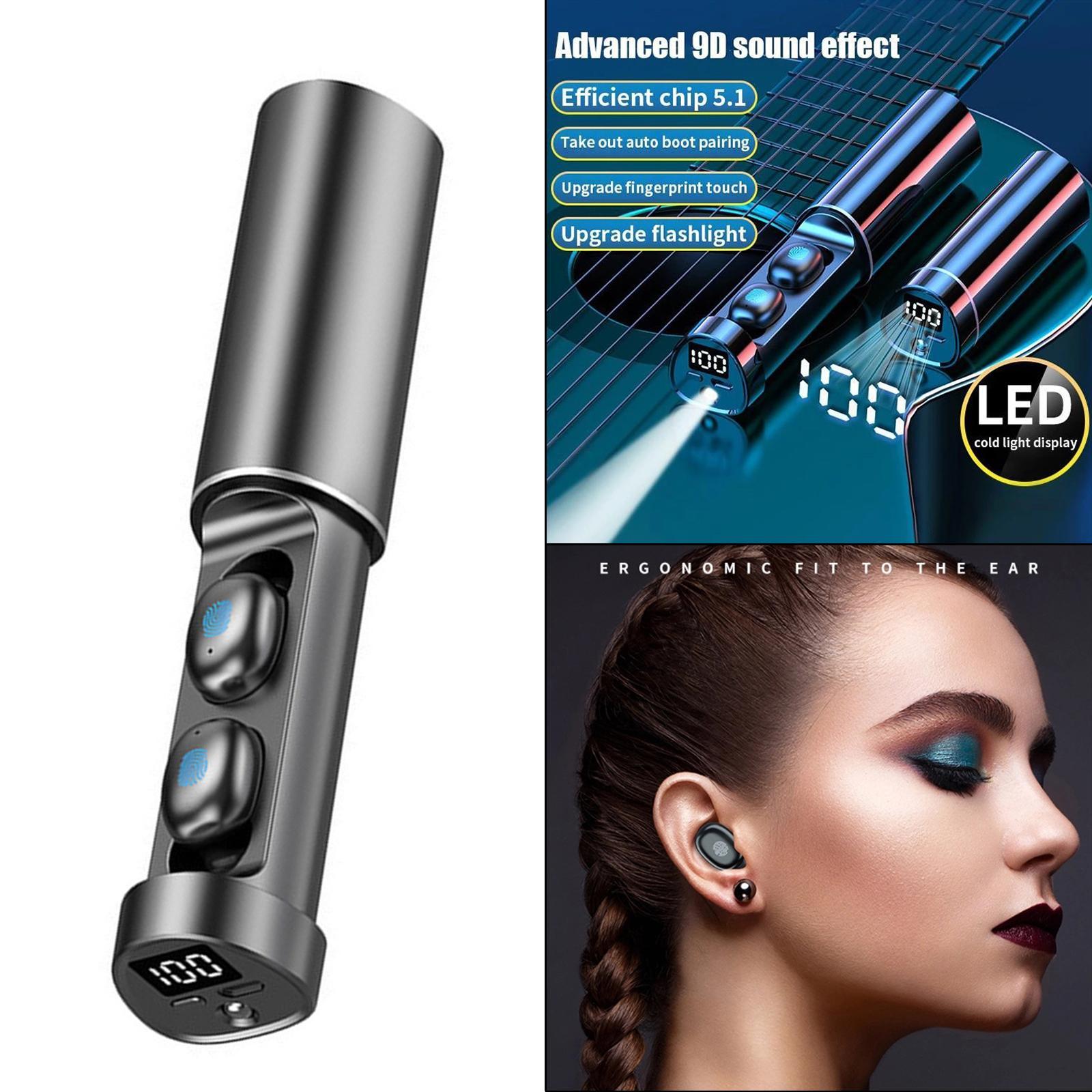 R15 Bluetooth 5.1 True Wireless Earbuds In Ear with Deep Bass Black