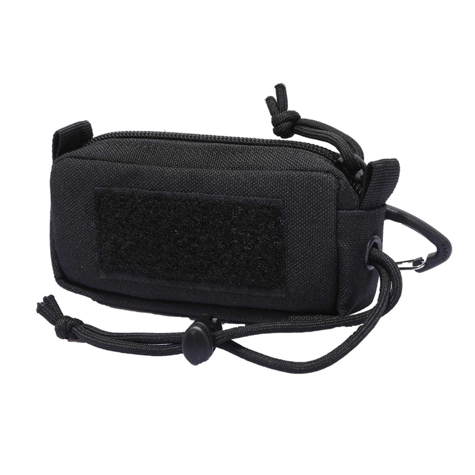 Nylon Waterproof Sport Bag Hiking Belt Zipper Pouch Wallet Black