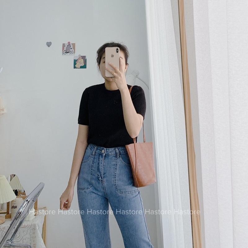 Áo len đũa cộc tay basic