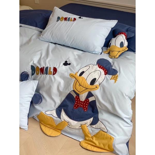 Bộ Chăn Ga Gối Cotton Linen Disney Hàng Nhập Khẩu 5 Món Hoạt Hình Disney Dễ Thương