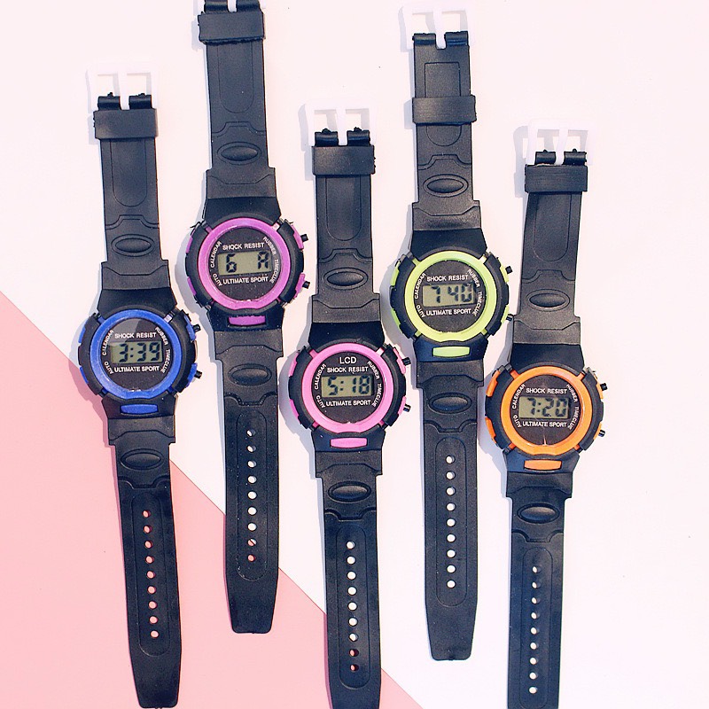 Đồng hồ thời trang trẻ em điện tử LCD shock resist DH74