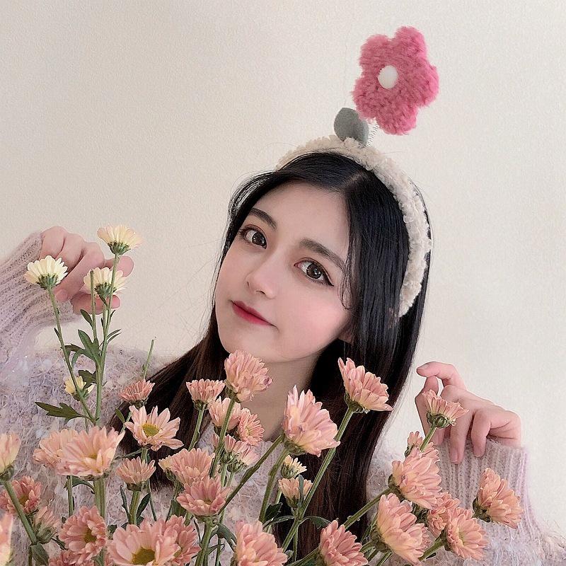 Bờm Hoa, Băng Đô Rửa Mặt Hoa Cài Tóc Hàn Quốc có lò so PT03