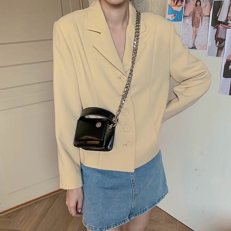 Túi đeo chéo nữ mini dây xích to phong cách Hàn Quốc