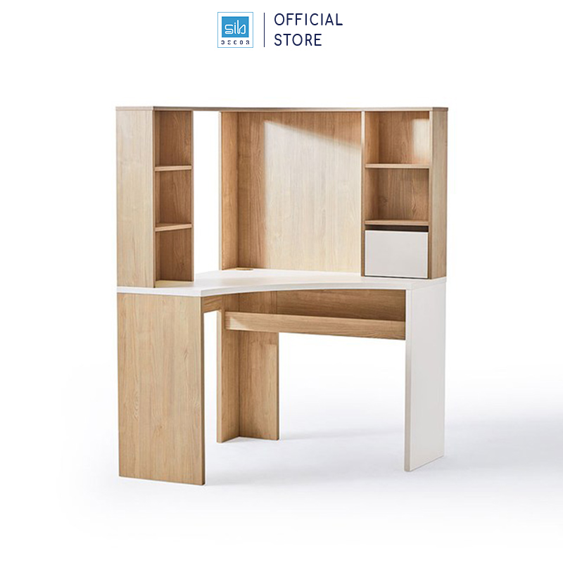 Bàn Làm Việc Góc Tường Có Kệ Sách Hiện Đại Thương Hiệu SIB Decor