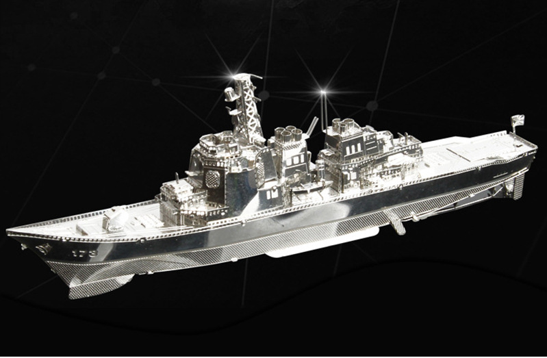 Mô Hình Kim Loại Lắp ráp 3D: Tàu khu trục lớp Burke - Mô Hình Giải Trí - Xả Stress, Mô Hình Sưu Tầm, Mô Hình Tàu chiến, Quà Tặng Mô Hình