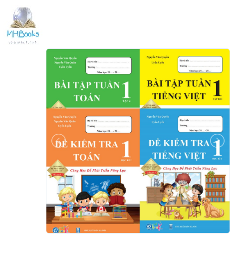 Sách - Combo Bài Tập Tuần và Đề Kiểm Tra Toán - Tiếng Việt 1 - Cùng Học Để Phát Triển Năng Lực - Học Kì 2