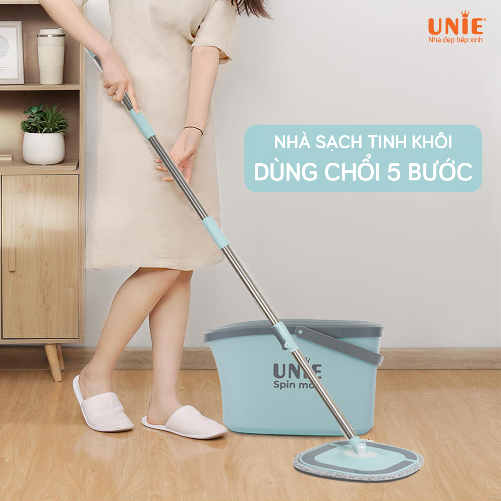 Chổi lau nhà đa năng UNIE UE-246, cây lau nhà 360 độ - Hàng chính hãng