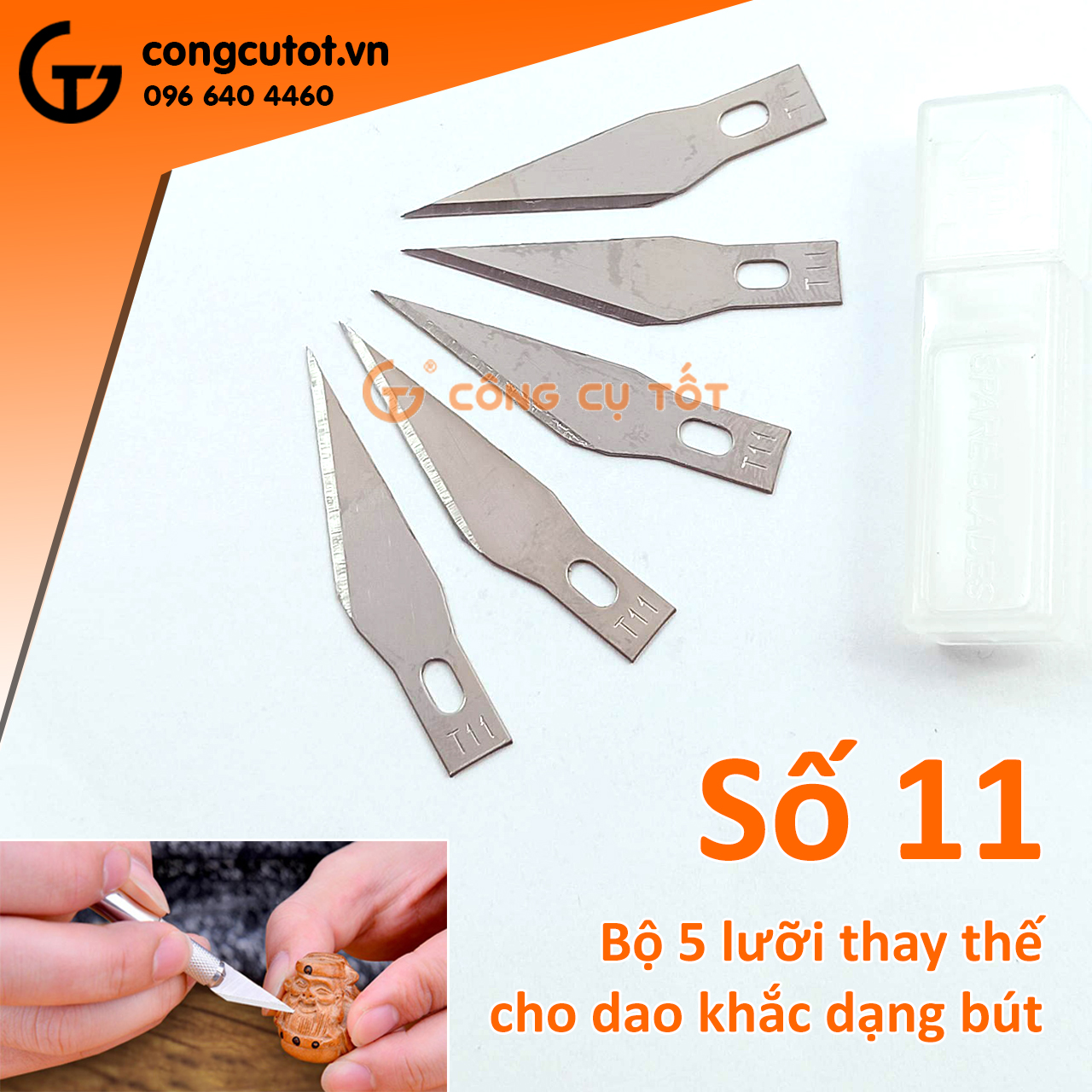 Hộp 5 lưỡi thay thế cho dao khắc dạng bút