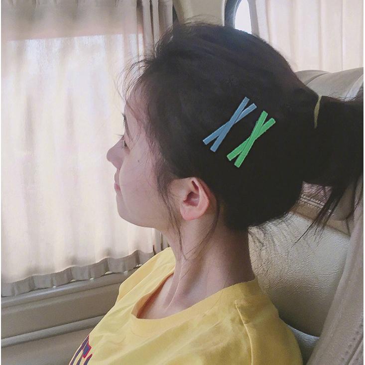 Kẹp tóc hình chữ nhật và kẹp tóc mái chữ X phong cách Hàn Quốc