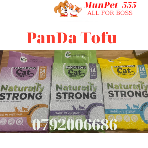 Cát Đậu Nành PanDa Tofu Cat litter gói 2,4kg 7lit Hàng Việt Nam chất lượng cao thân thiện với môi trường xả trực tiếp bồn cầu