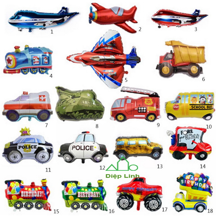 Bóng kiếng trang trí hình xe các loại đủ size