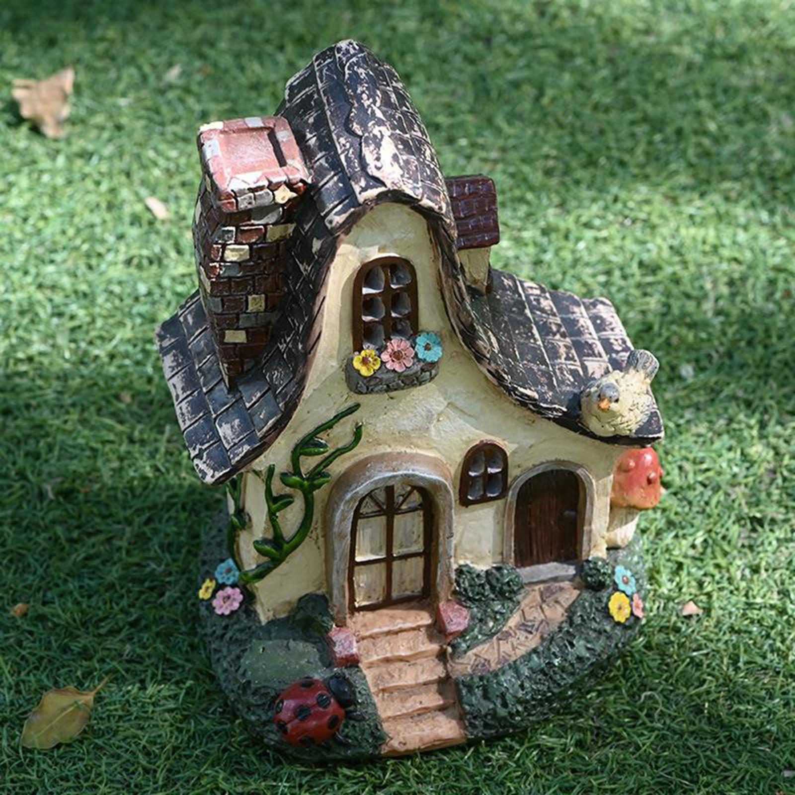 Garden or Indoor Ornament Fairy House Waterproof Resin Sculpture