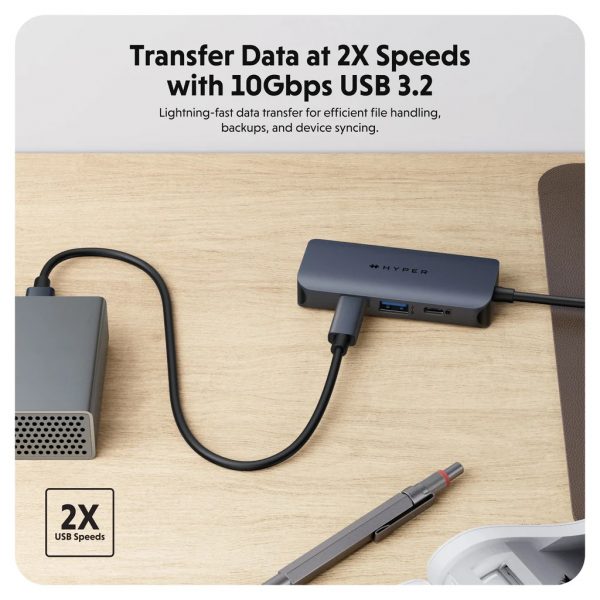 HUB chuyển đổi HyperDrive Next 4 in 1 Port USB-C cho Macbook/ Laptop - Truyền tải dữ liệu nhanh HD4001GL