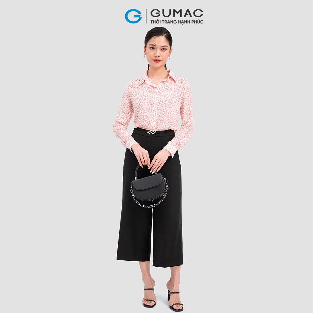 Quần lửng ống rộng phối phụ kiện GUMAC QC08123