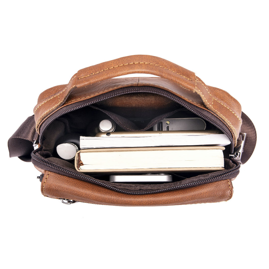 Túi đeo chéo nam DA BÒ THẬT – BEE GEE DCN9385