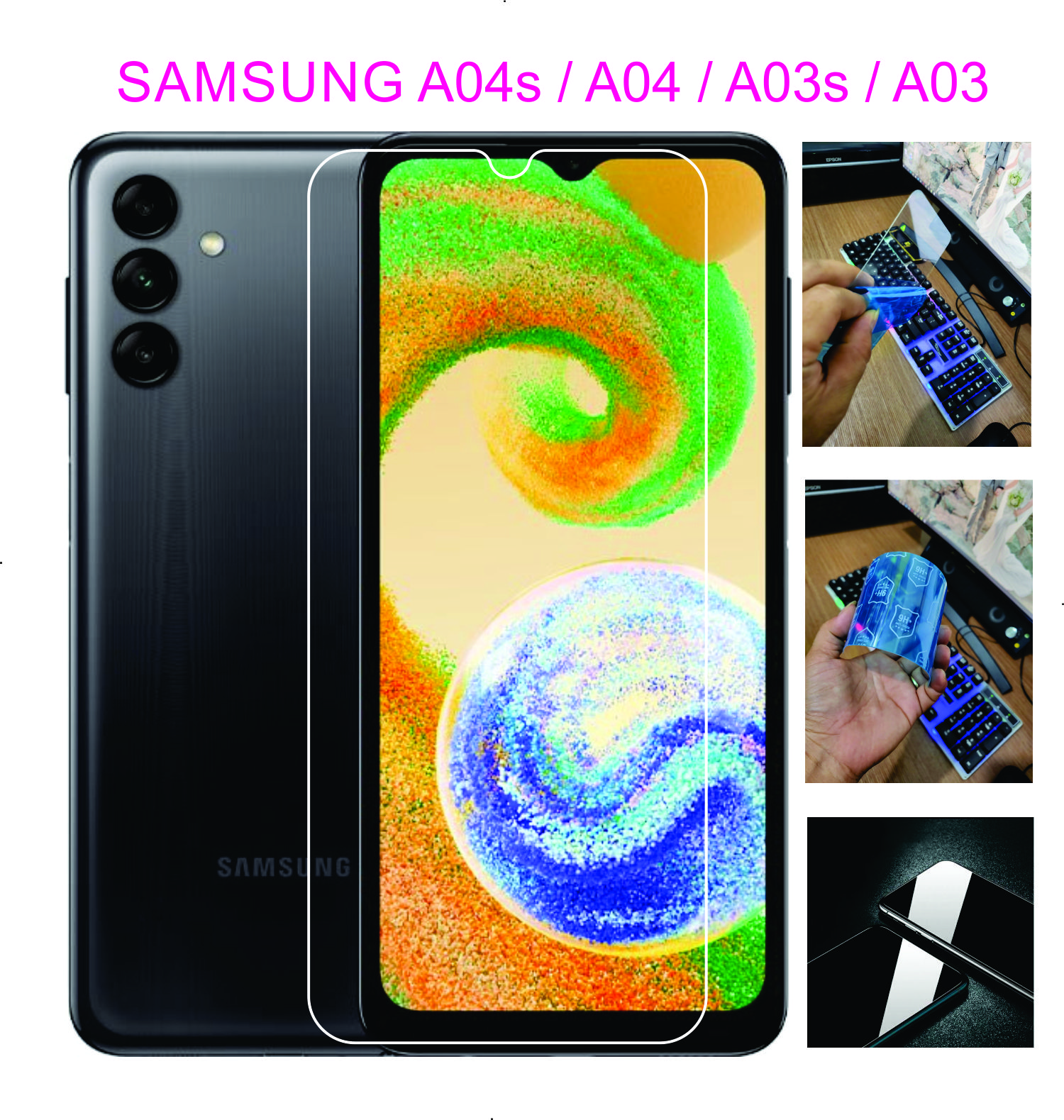 Cường lực dẻo dành cho SAMSUNG A04s / A04 / A03s / A03 Bảo vệ màng hình chống va đập trầy xước toàn