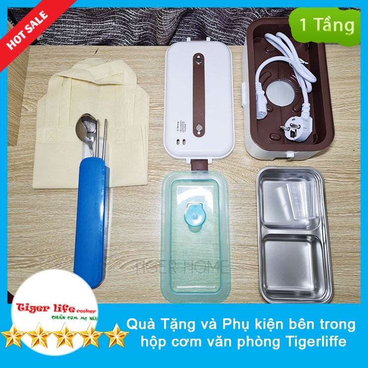 Hộp cơm hâm nóng và nấu, hộp cơm Cắm điện Cao cấp 1, 2, 3 Tầng Tặng túi đũa thìa