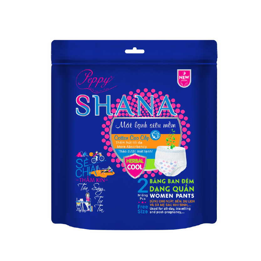 Combo 20 gói Băng Vệ Sinh Quần Peppy Shana Siêu Thấm Free Size